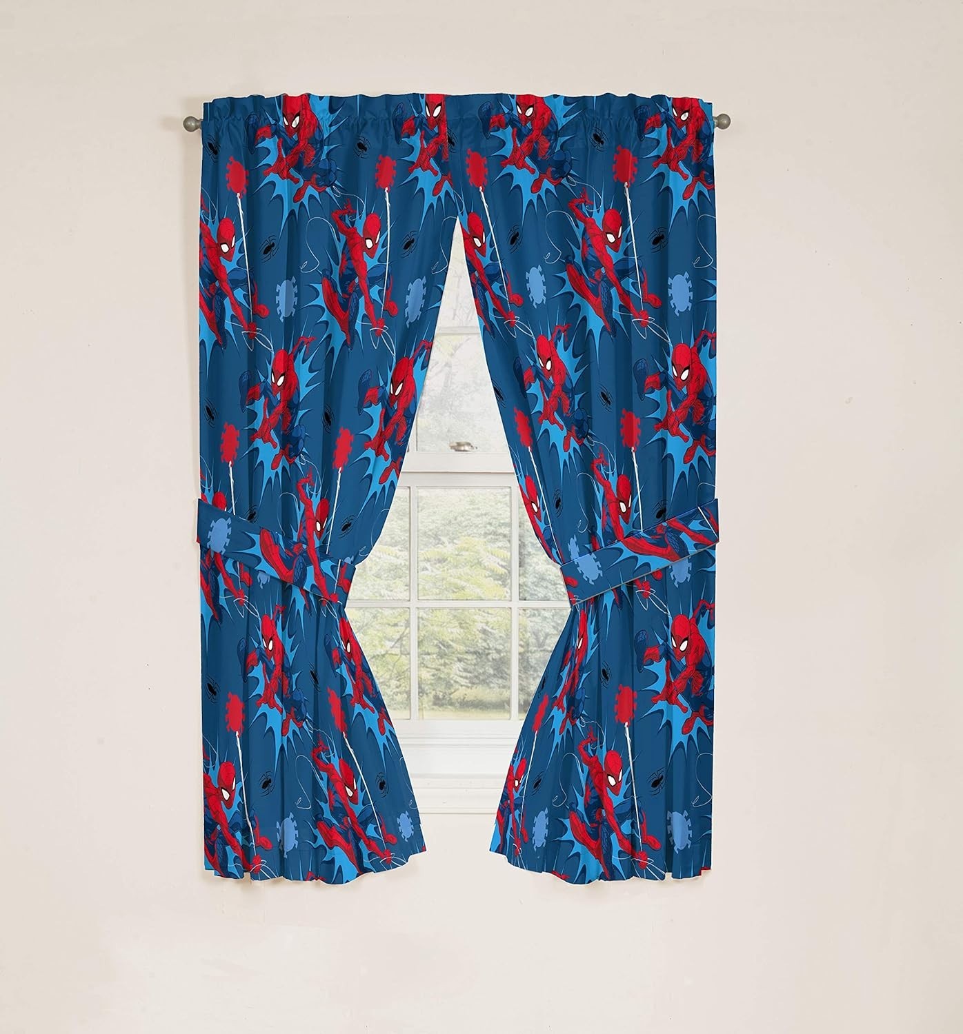 Kids Window Drapes – 4 Piece Curtain Set Includes 2 Tiebacks, Beautiful Beddi…