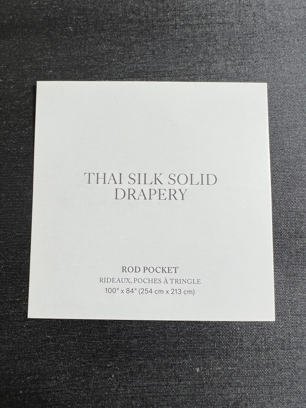 Restoration Hardware Thai Silk Solid Drapery RP 100″W x 84″L Carbon NEW $765
