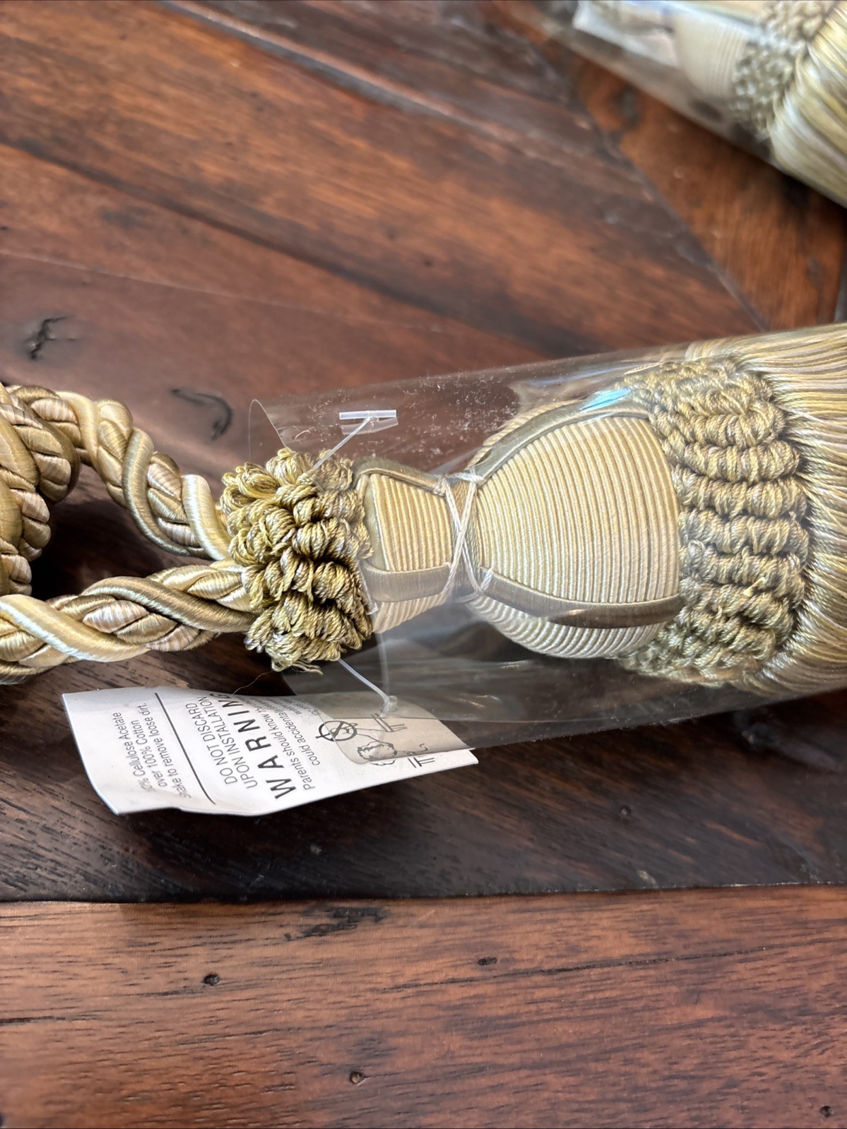 2 Beautiful Olive Green & Cream Colored Rope Tassels 2 Ft Long Window Treatment