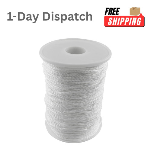 1PC 54 Yards 2mm Braided Shade Roller Blinds Cord White Pull String Rope