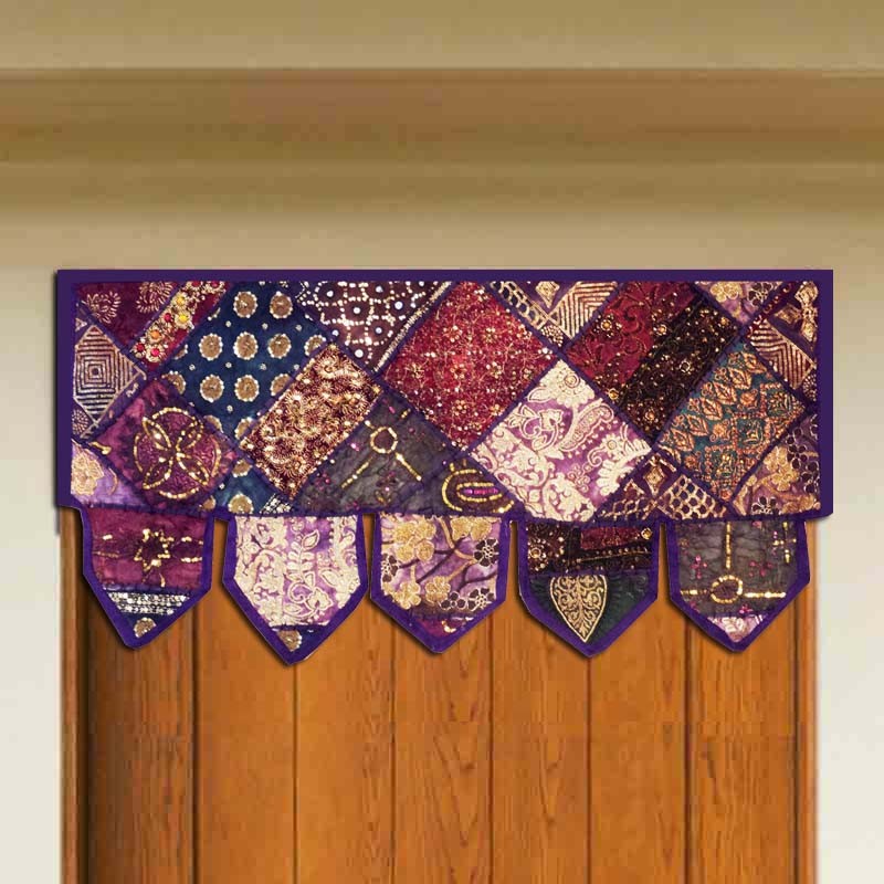38″ VINTAGE DÉCOR SARI DOOR WINDOW SEQUIN TAPESTRY VALANCE TORAN TOPPER HANGING
