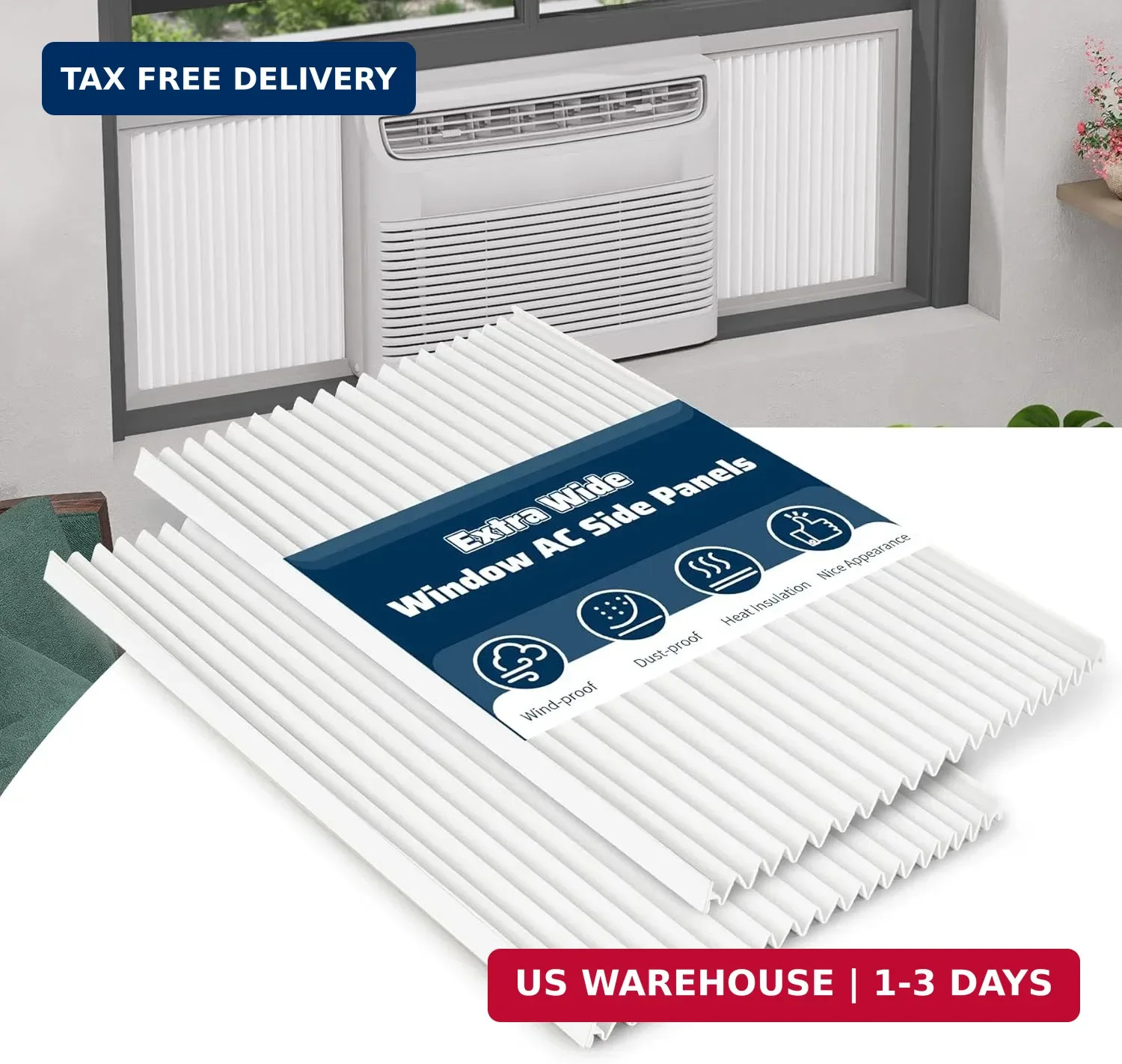 Window AC Side Panels Kit Extra Wide Window AC Sides 17″ H x 19-1/4″ W