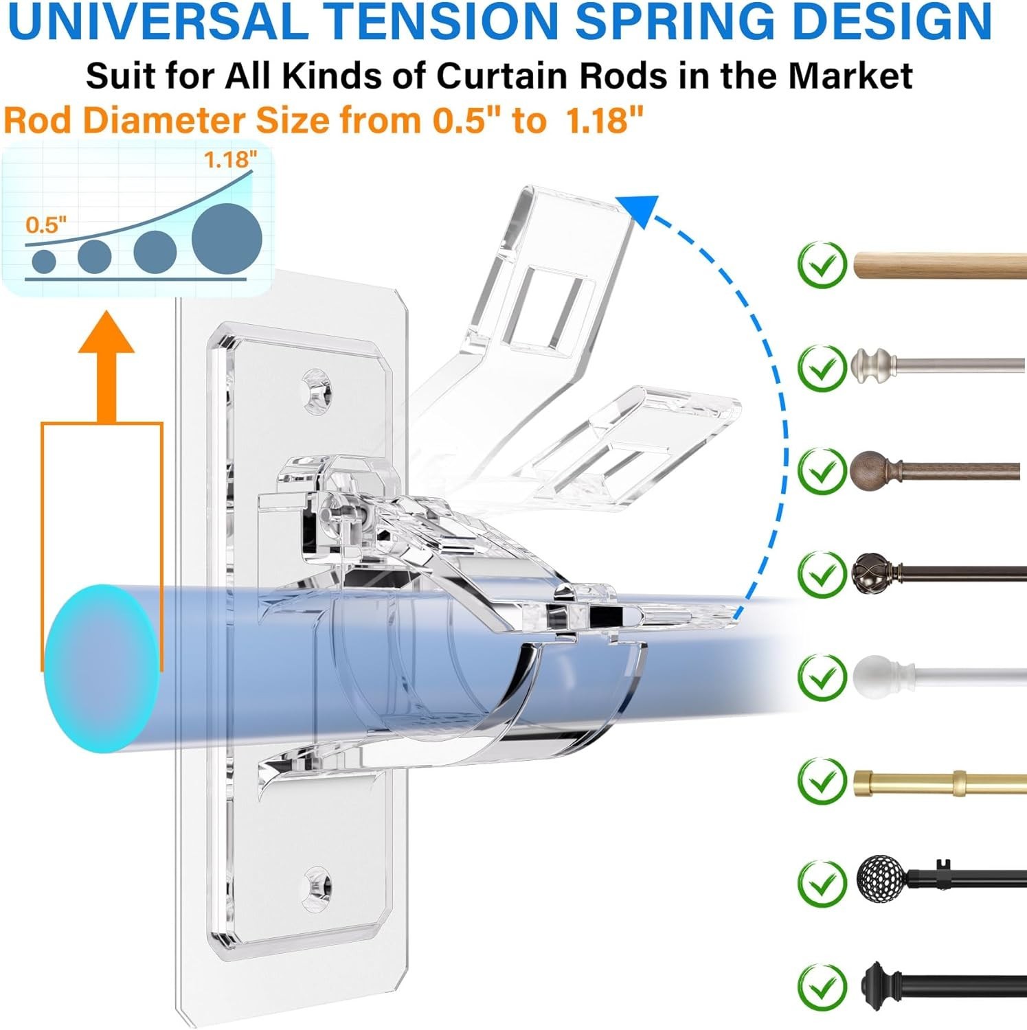 Versatile Adhesive Curtain Holders – 20 Lb Capacity