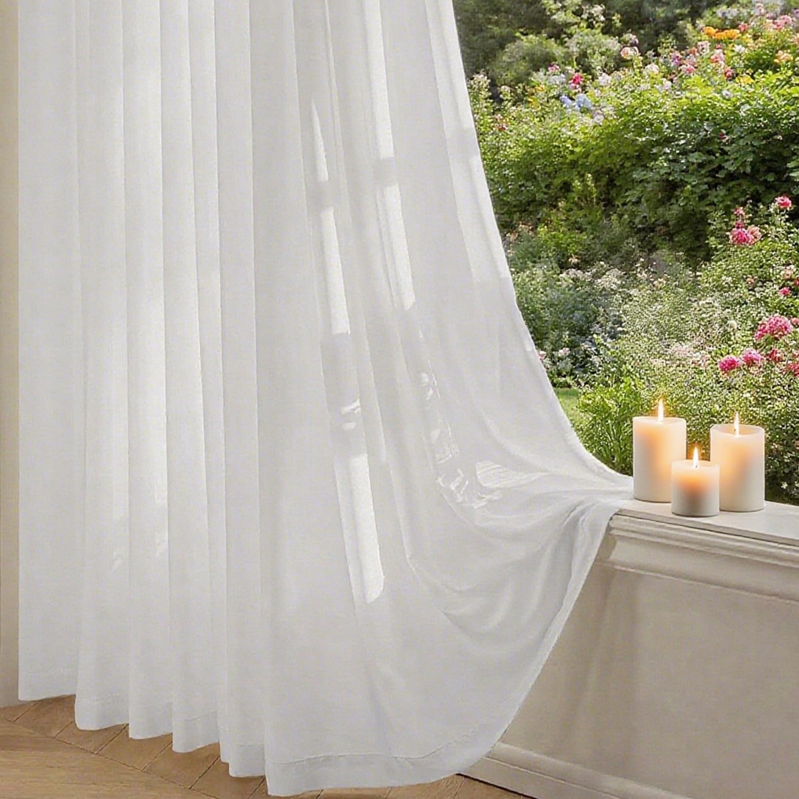 Patio Screen Non-See-Through Outdoor Curtains Waterproof Sheer Lightweight Dr…