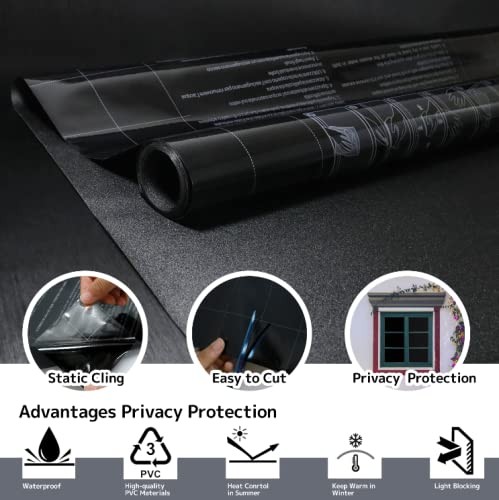 KESPEN Total Blackout Window Film 17.5 Inch X 6.5 Feet,