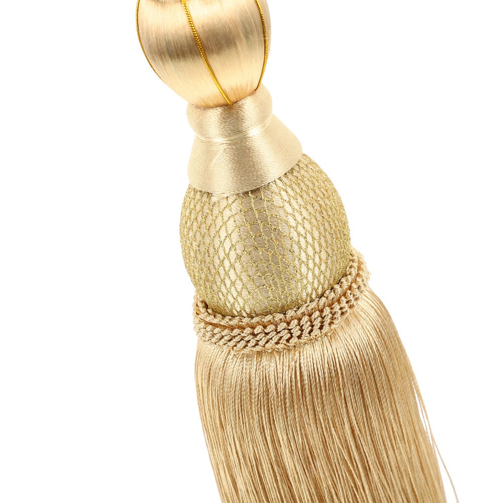 2Pcs Reusable Gold Curtain Tiebacks Tassels Polyester Elegant Home Decor