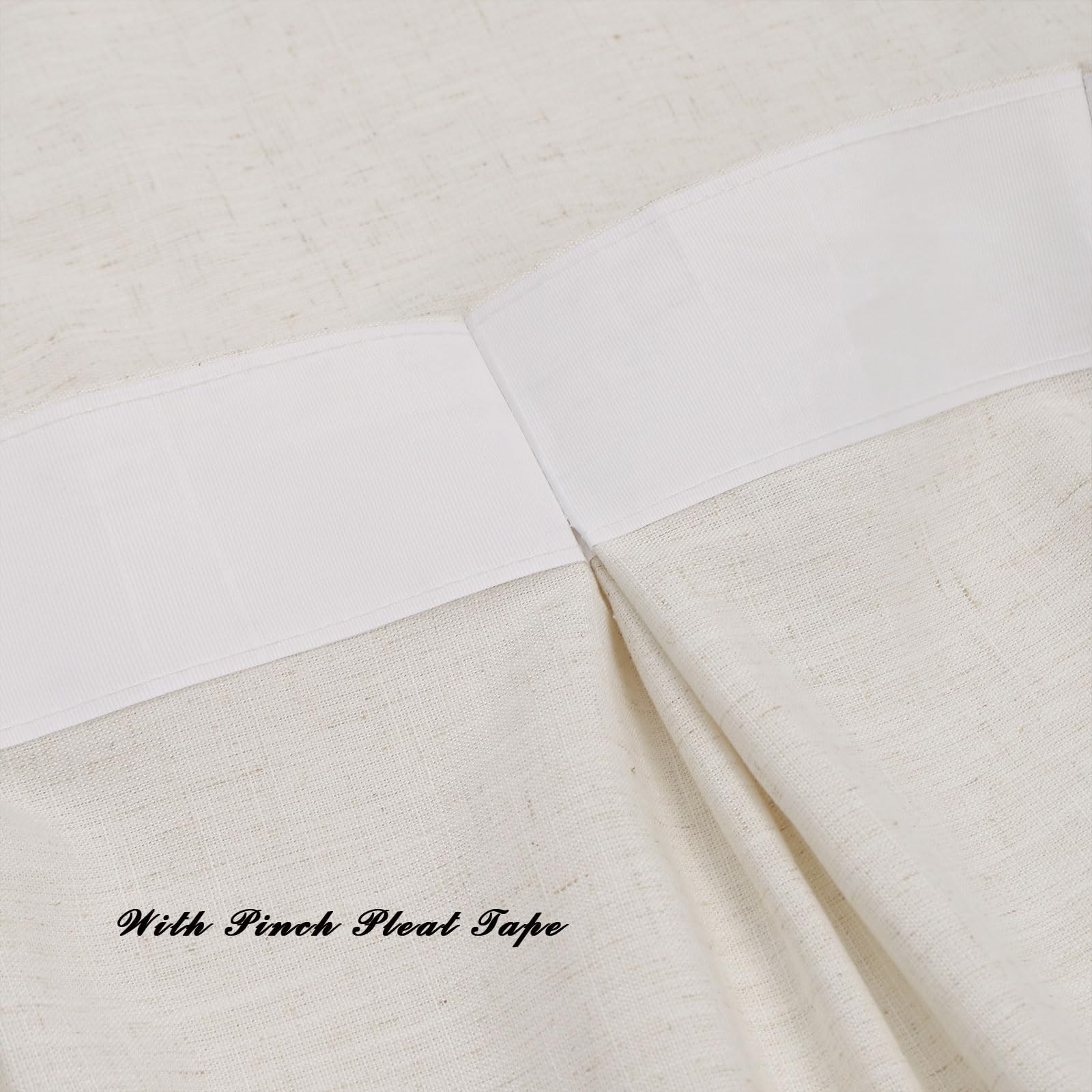 Grichril Pinch Pleated Linen Blended Curtains Semi-Sheer 72×96 inch (1 Panel)