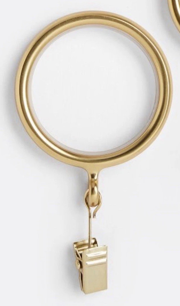Rejuvenation 1-1/4” Drapery Curtain Rings-Aged Brass – 1 Box of 6 Rings