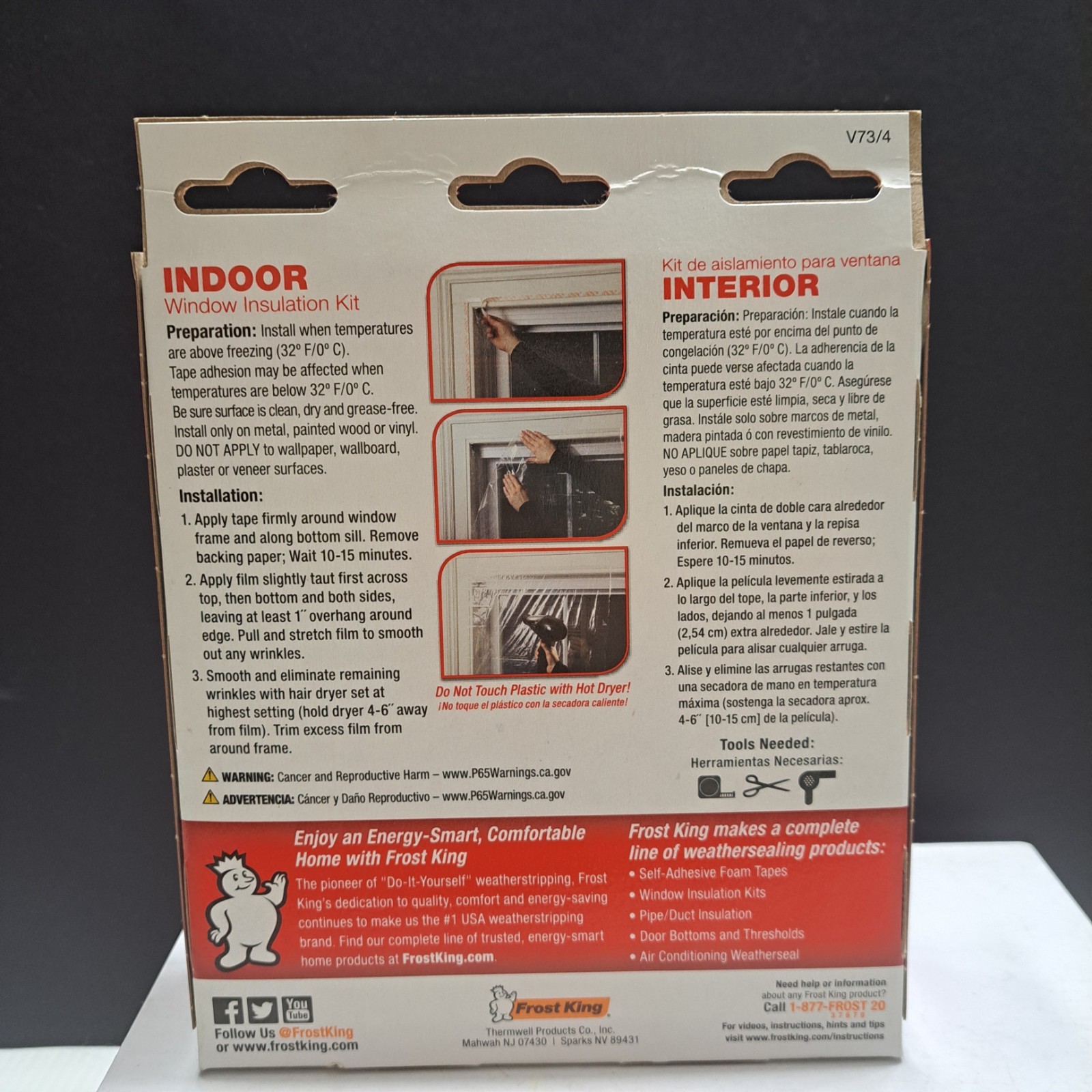 Frost King Window Winterizing Insulation Shrink Kit 42in x 62in 4 Pack