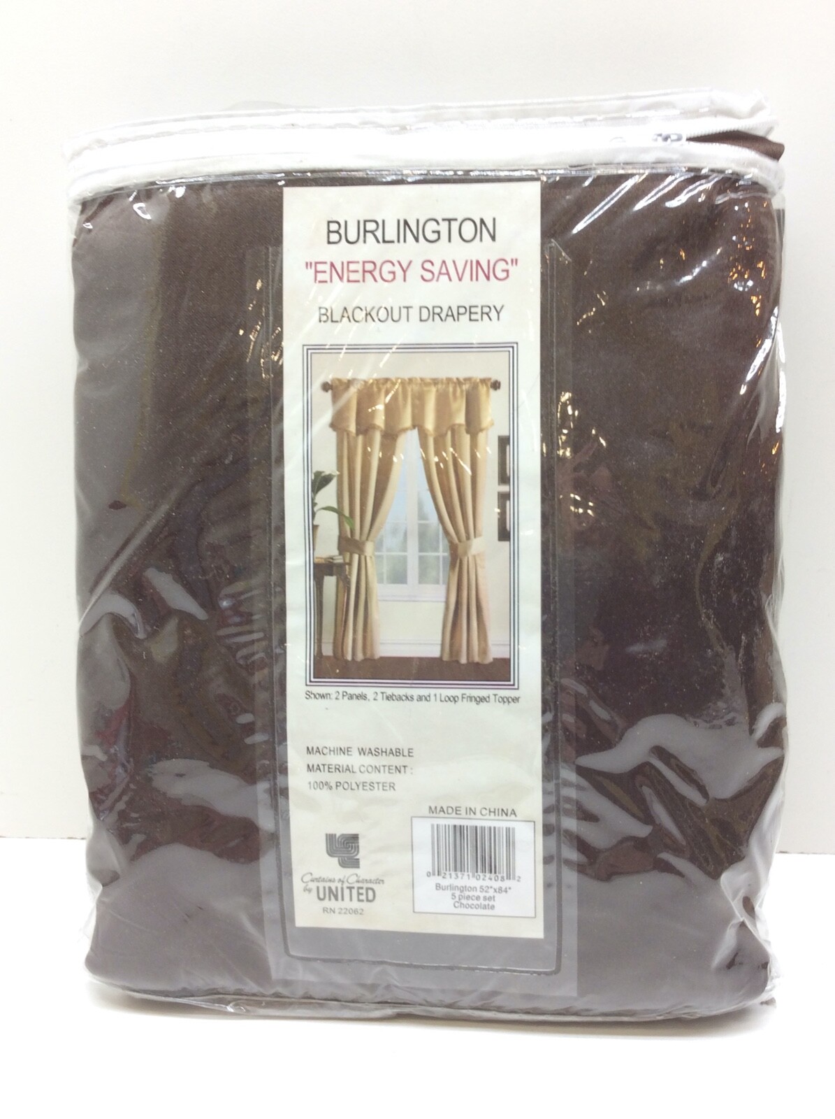 United Curtain Burlington Blackout Window Curtain Panel Set of 5 Piece 52″ x 84″