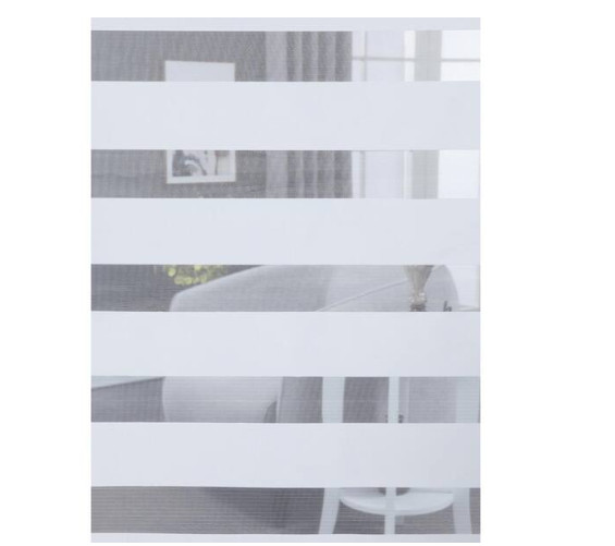 Harper Lane Pre-Cut White Cordless Light Filtering Layered Roller Shade 27″x 72″