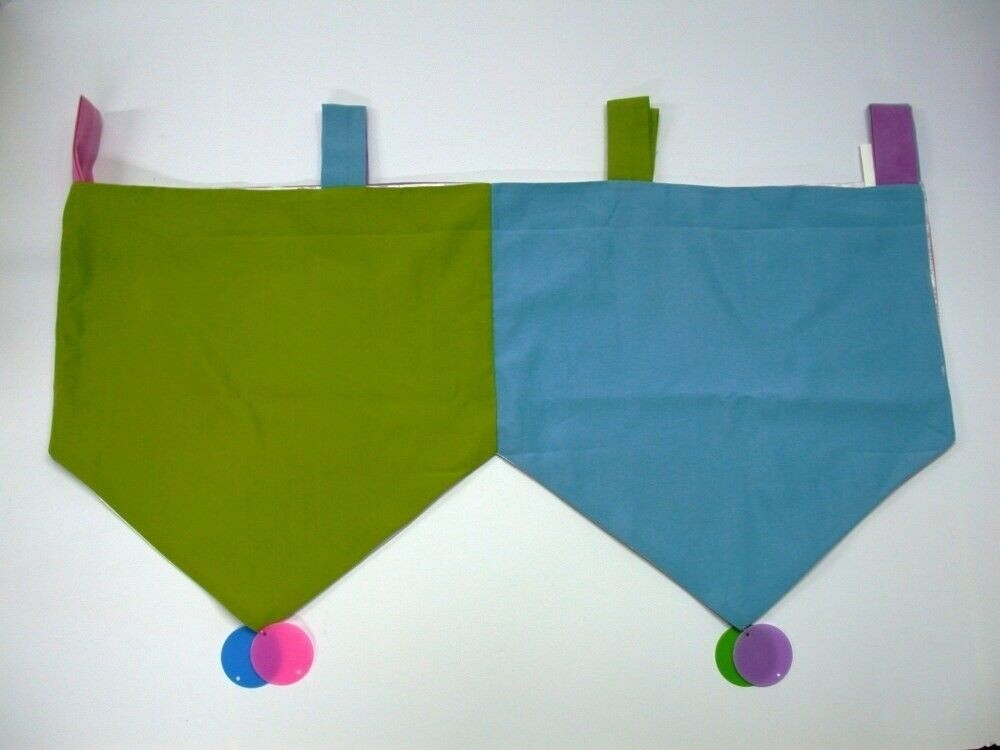 (1) Tab Top Color Block Valance ~ Assorted ~ 17″ L x 60″ W