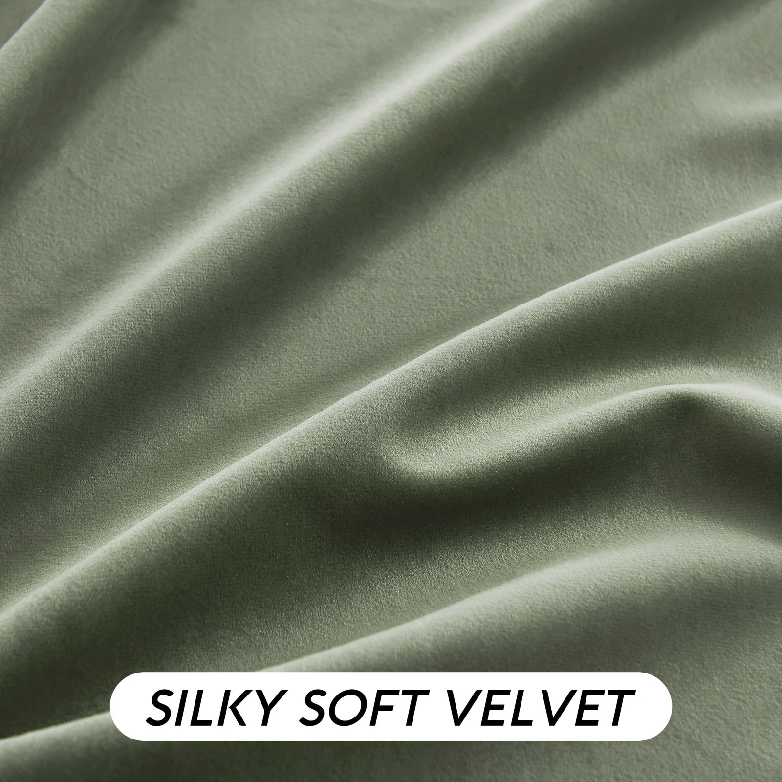 Sage Green Velvet Curtains 96 52″W x 96″L (Pack of 2),