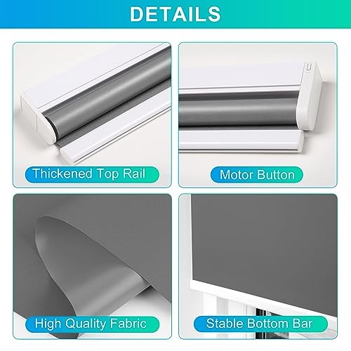 Motorized Roller Blinds with Remote Control for Windows, Blackout Smart