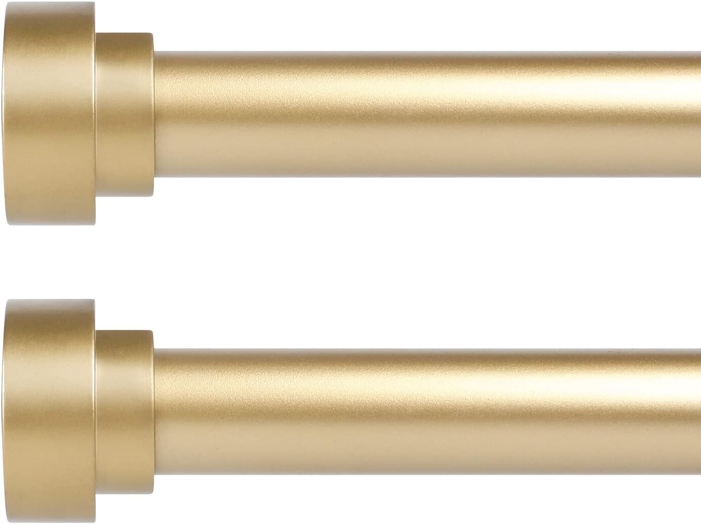 2 Pack Gold Curtain Rods Window 28 – 48 Inches 1” Diameter Heavy Duty Adjustable