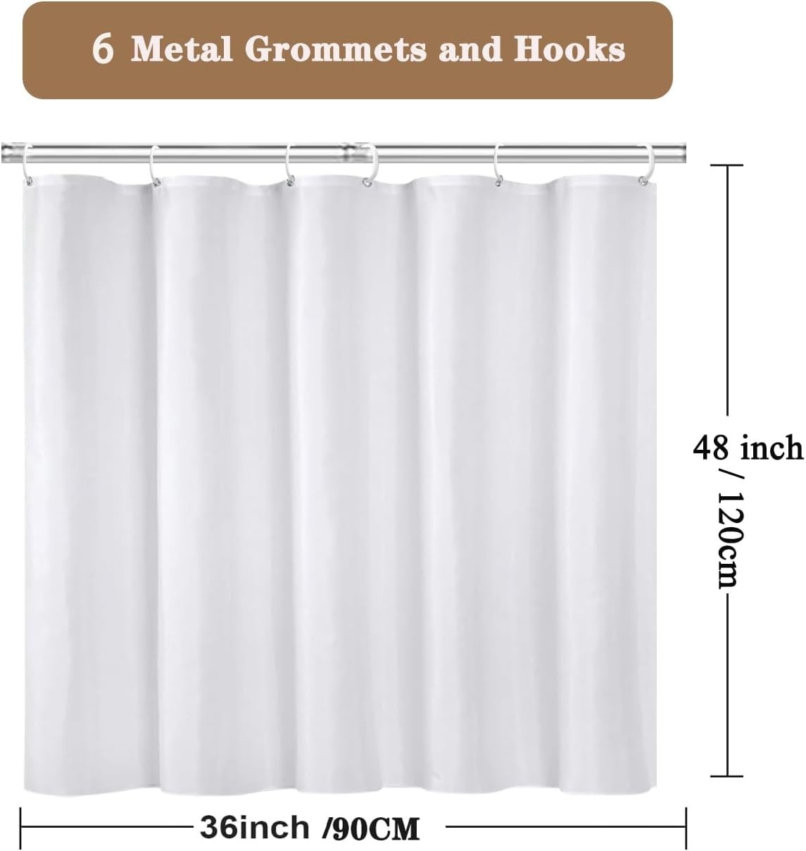 EMLTHORY 36×48 White Bathroom Window Curtain Waterproof