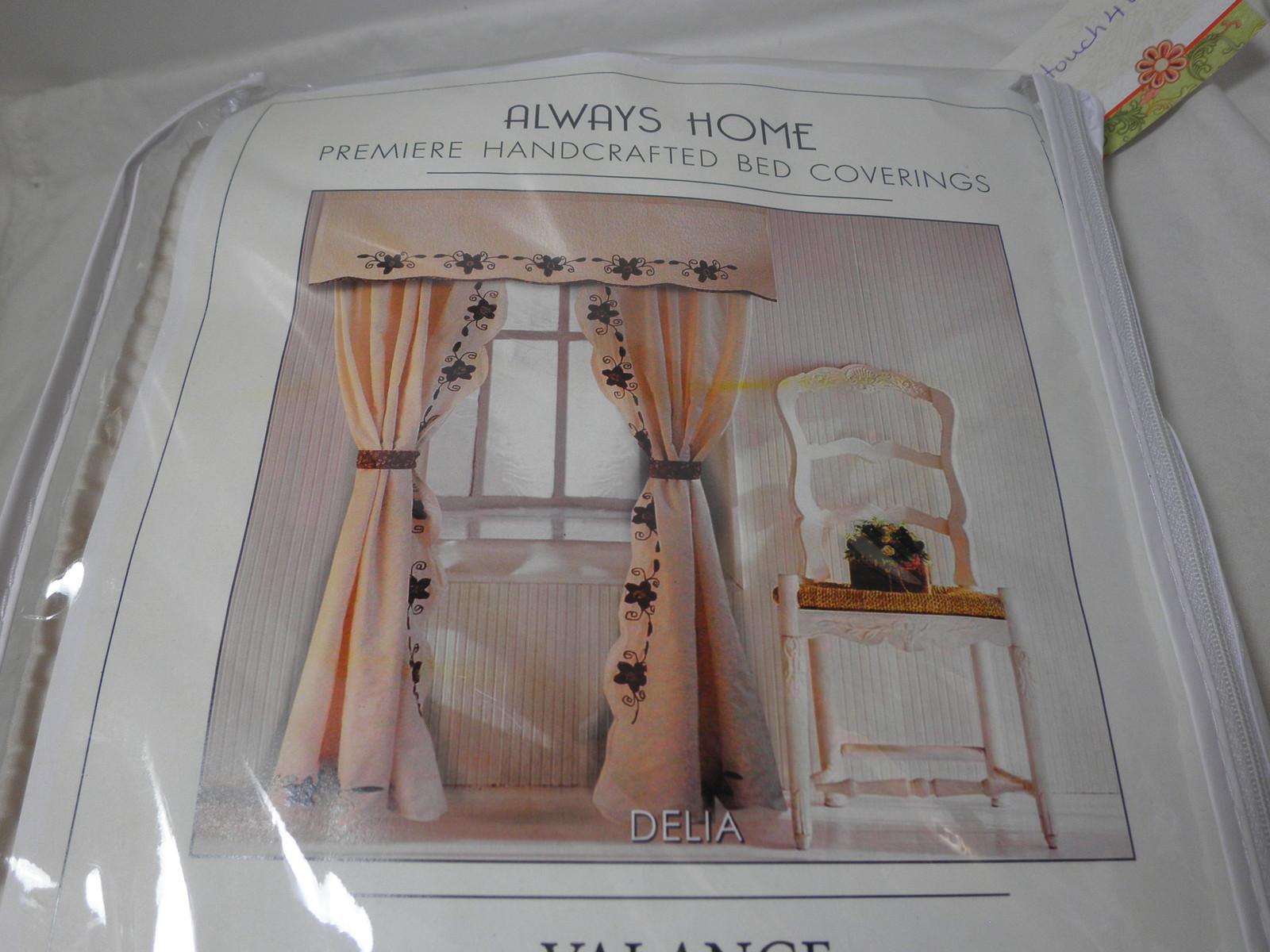 Nostalgia Home Fashions ALWAYS HOME DELIA Ivory Valance 52×15 Embroidery Floral
