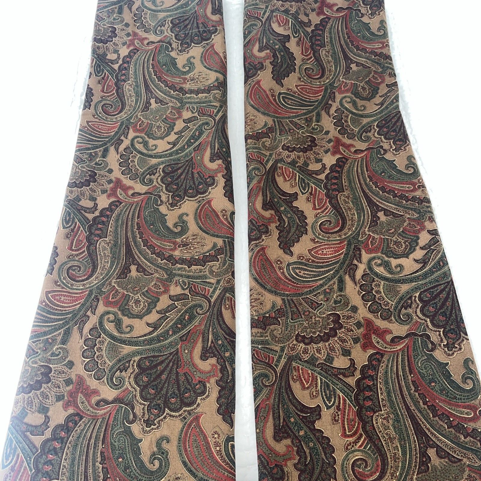 4 American Living Ralph Lauren brown paisley cotton panels 39″Wx84”L Unlined