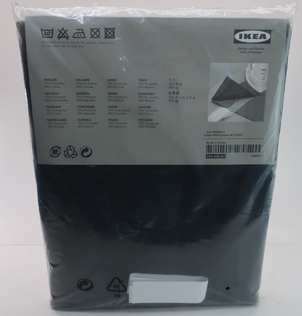 Ikea Vinde Slinga 2 Panels Black Curtains 57×118″ 70% Polyester 30% Cotton