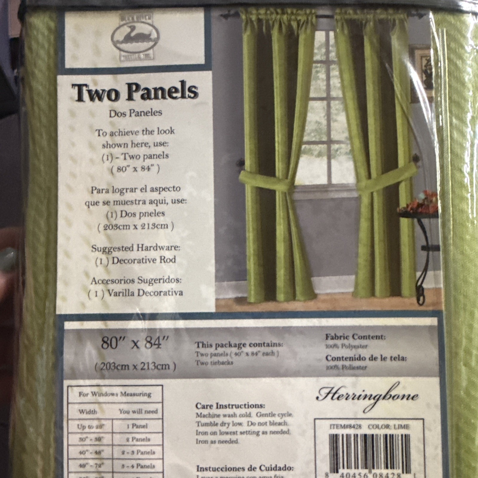 Duck River Textiles – Herringbone 2 Panels Lime 80” X 84”