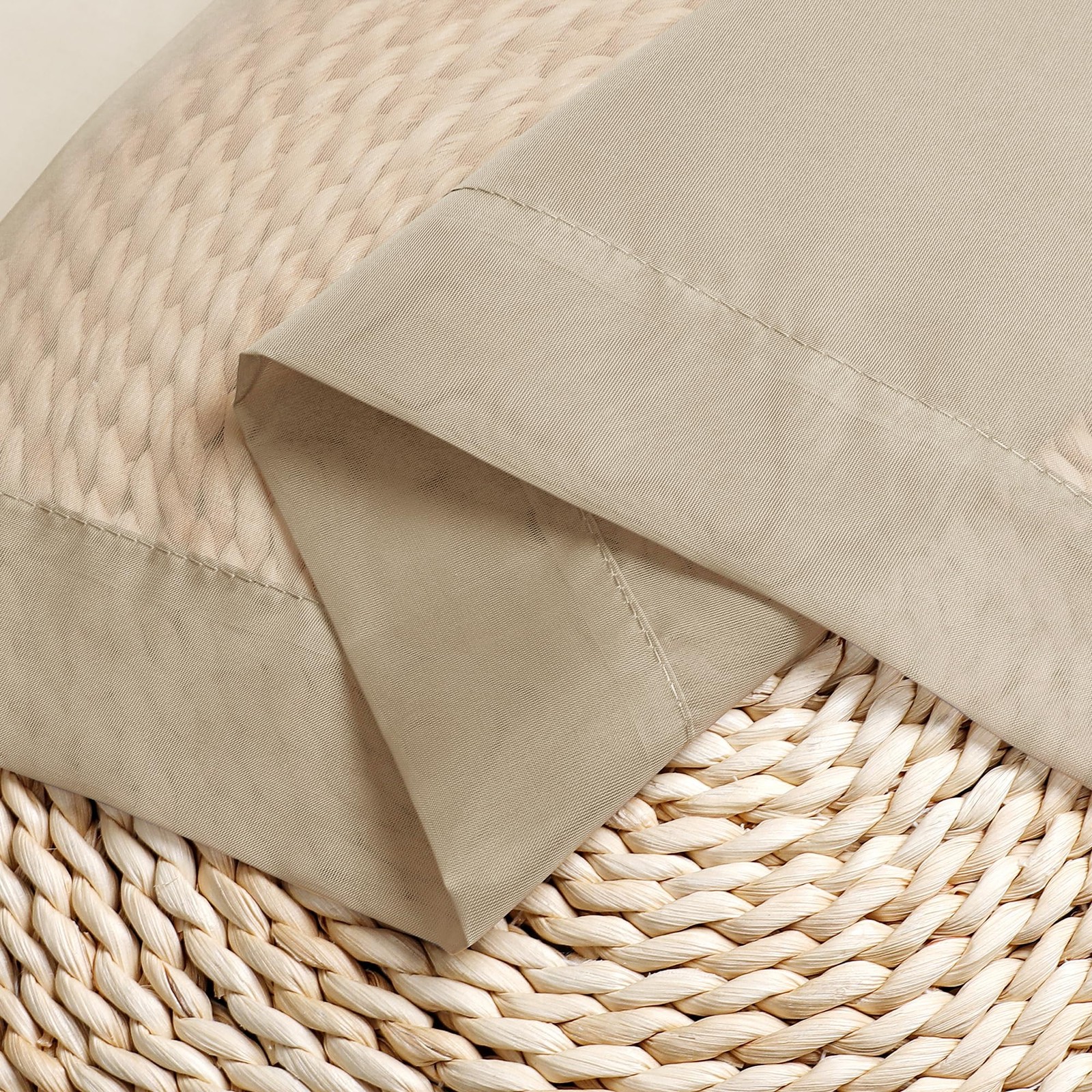 Sheer Valances for Windows 2 Pack, Small Window 42″W x 14″L (Pack of 2) Taupe