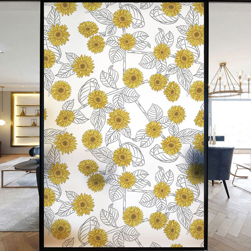 Window Flower Film Vinyl Stained Glass Window Sticker Protection Tint