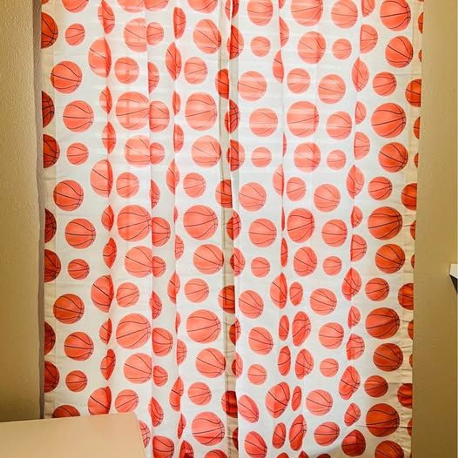 Basketball Curtain Panels Set of 2 Kids Sports Bedroom Window Drapes 84″ New