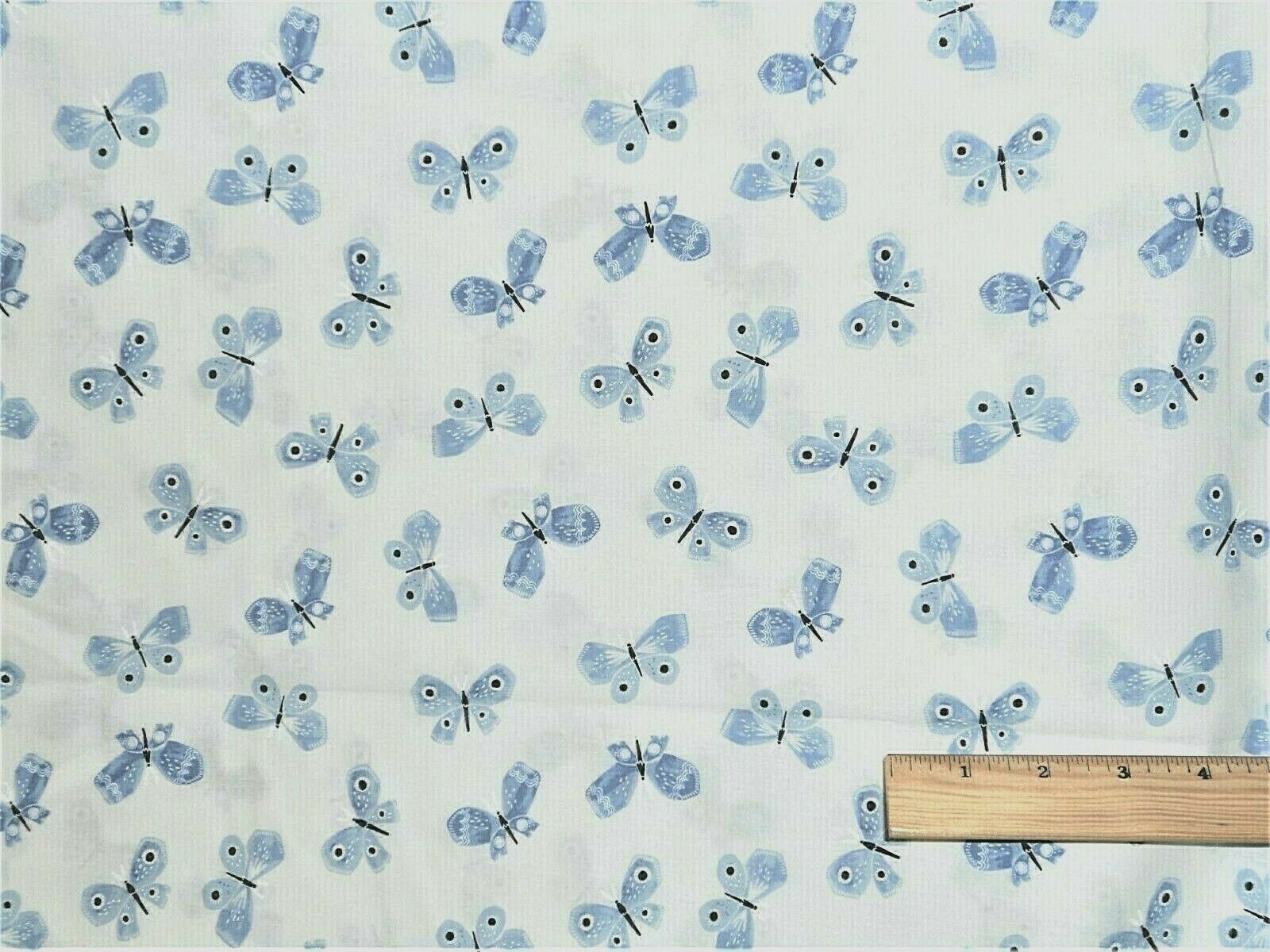 Curtain Valance Butterfly Butterflies Blue on White 42 x 14 ~ Window Topper