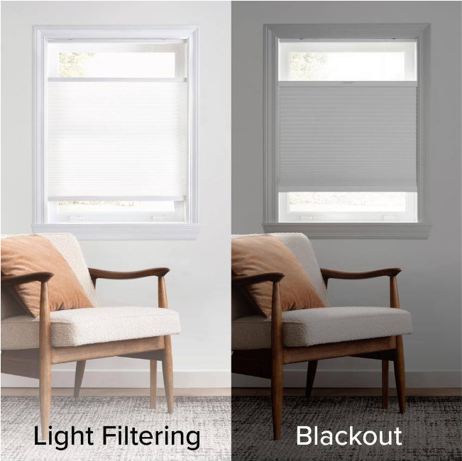 Shadow White Cordless Blackout Cellular Shades – 43.75 in. W x 64 in. L