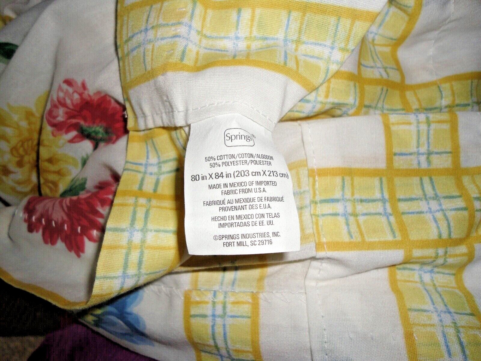 SPRINGS YELLOW BOTANICAL ROSES PINK BLUE GREEN FL (2PC) CURTAINS PANELS 40X84