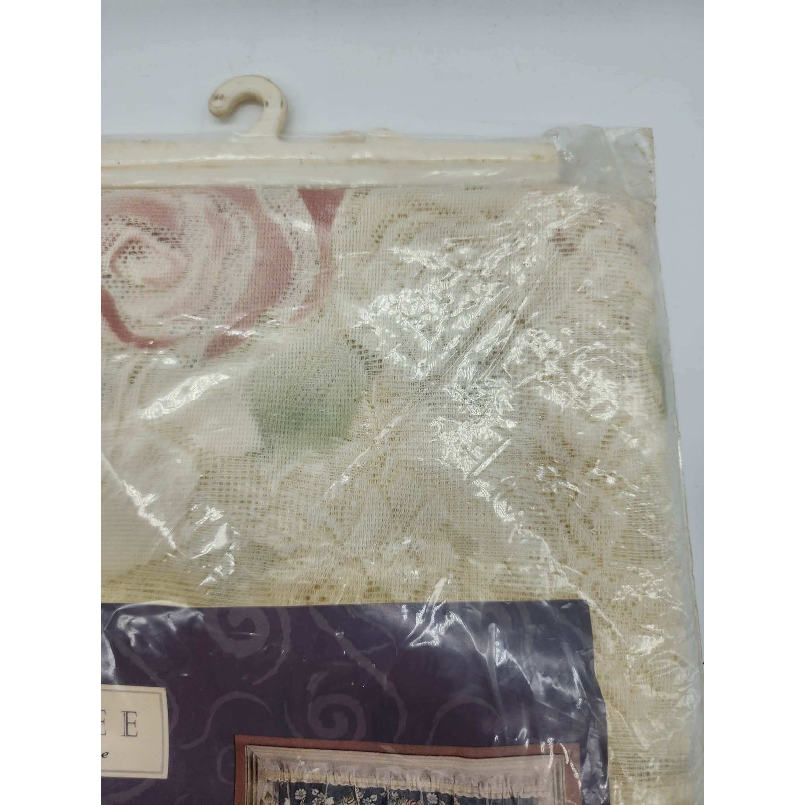Jubilee Trailing Roses Lace Window Valance Ivory Multi Floral 56×16 Made in USA