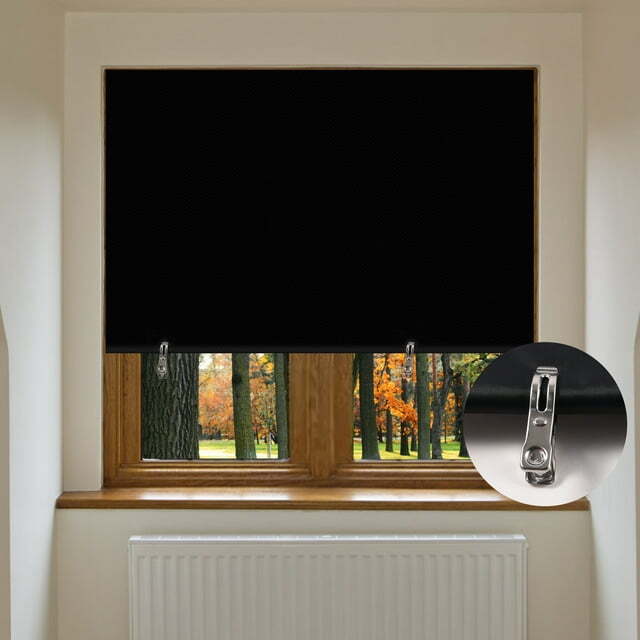 100% Blackout Roller Shades for Bedroom, No Drill Cordless Windows Rolle Shades