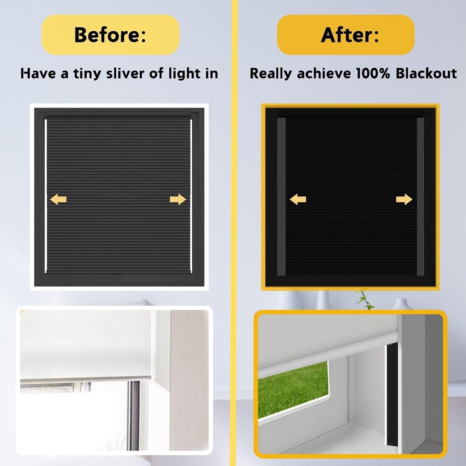 Blackout PVC Magnetic Light Blocking Strips White 58″ 2Pcs for Blinds