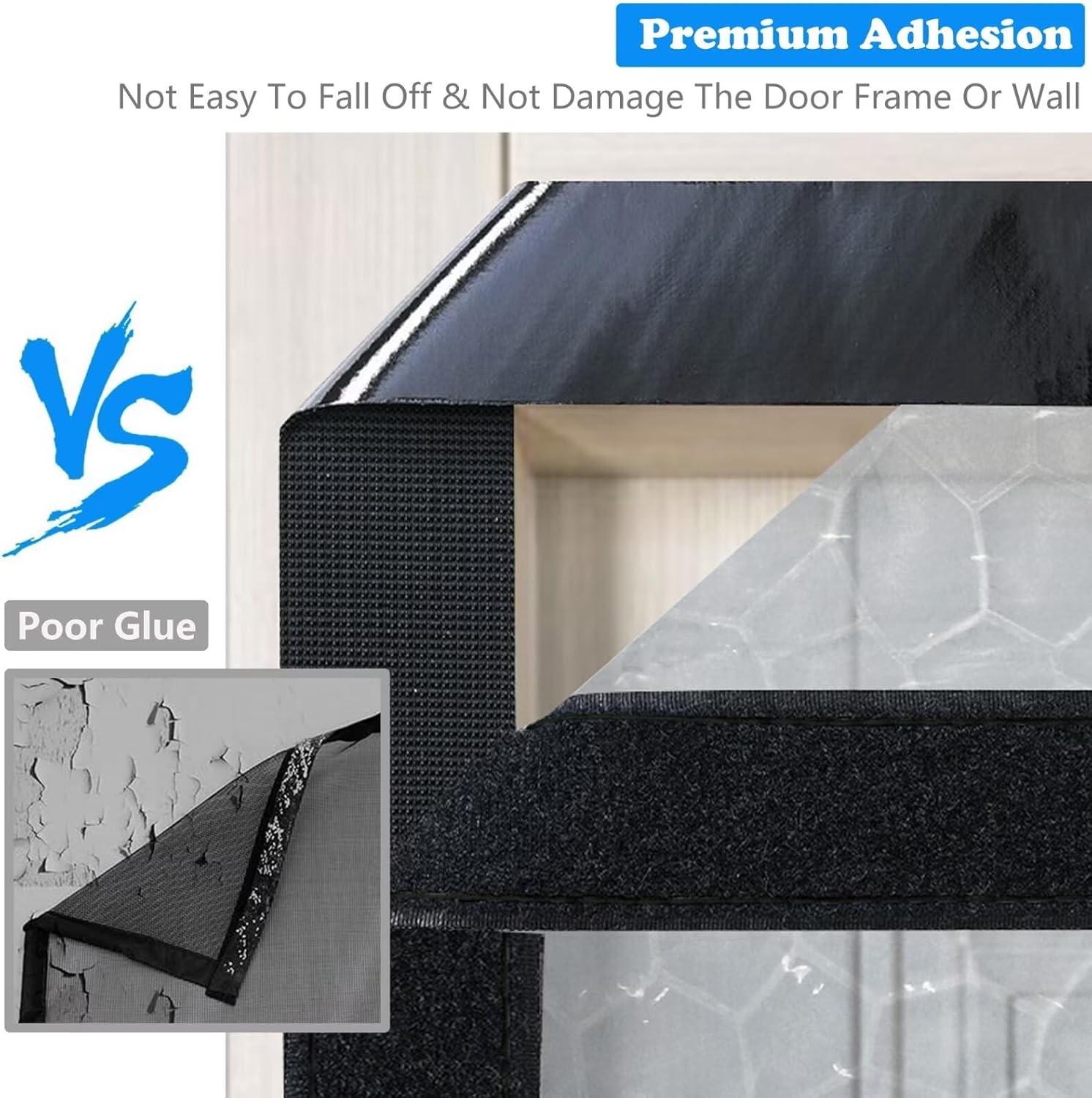 Magnetic Thermal Insulated Door Curtain,Waterproof EVA Door Cover,Left Right