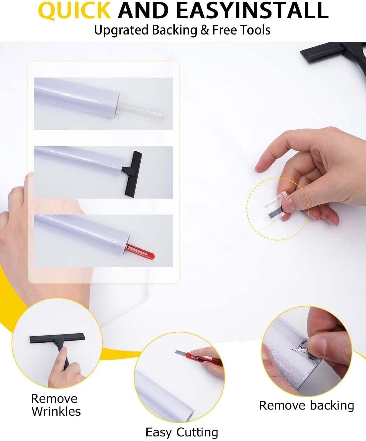 17.5×78.7 Inch Decorative Window Film – Easy Install Privacy Film for Renters