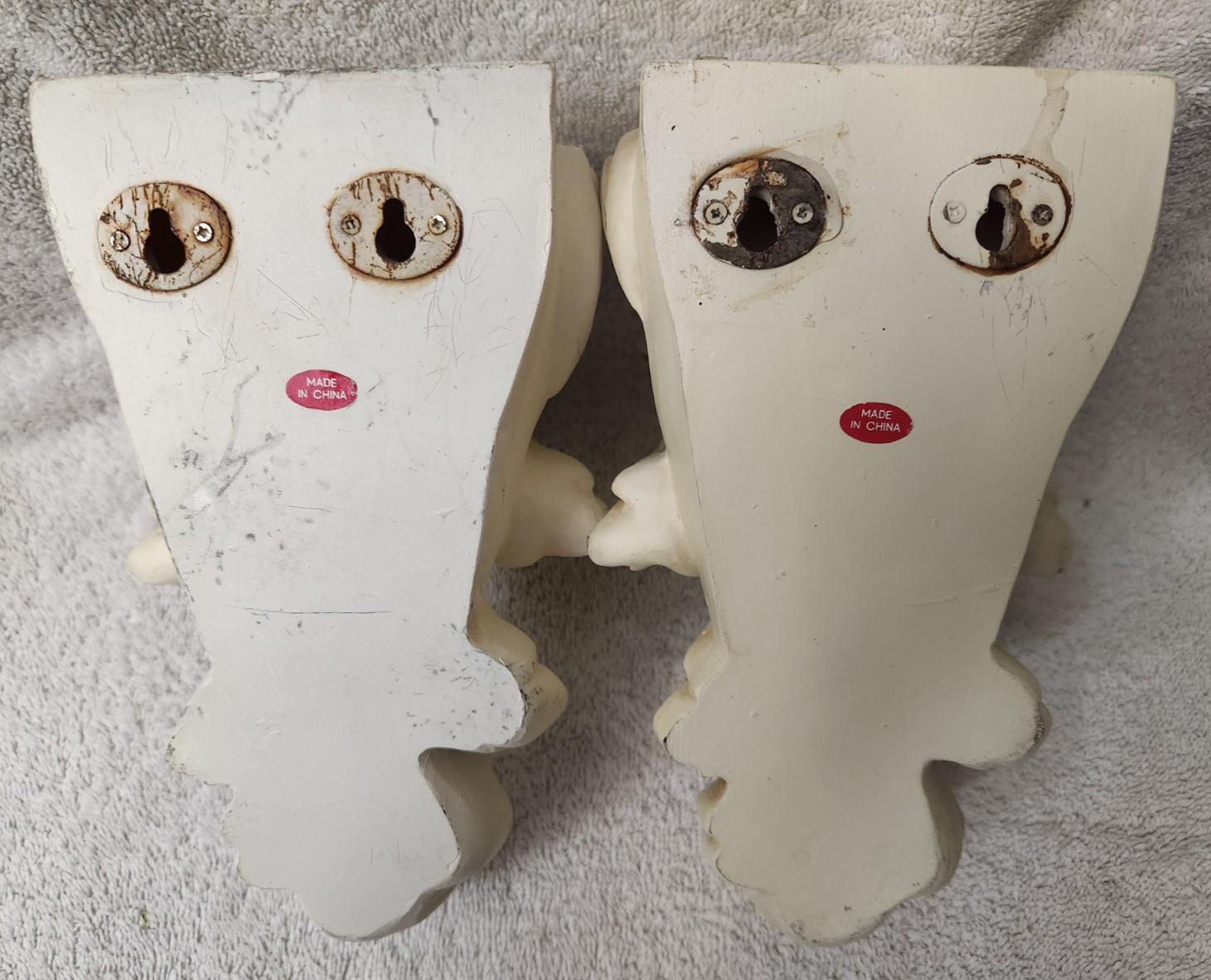 Set of (1 Pair) VTG Angel Drapery Curtain Rod Wall Sconce Corbel Swag Holders