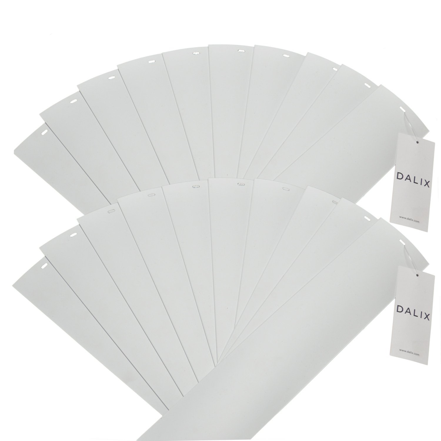 PVC Veritcal Blind Replacement Slats Curved Smooth White 82.5 x 3.5 20Pack