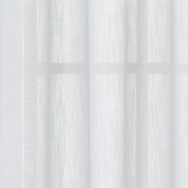 54″x84″ Sheer Contrast Edge Window Curtain Panel White/Light Brown