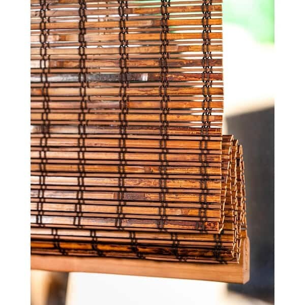 Chicology Cordless Light Filter Natural Woven Bamboo Roman Shade – Brown Beaver