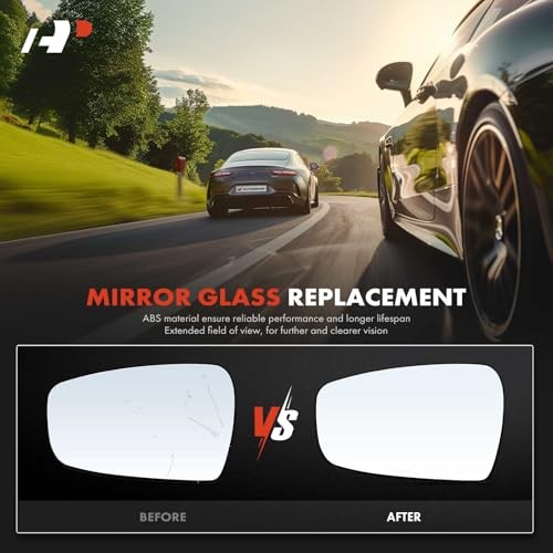 2-PC Driver and Passenger Side Heated Mirror Glass with Backing Plate