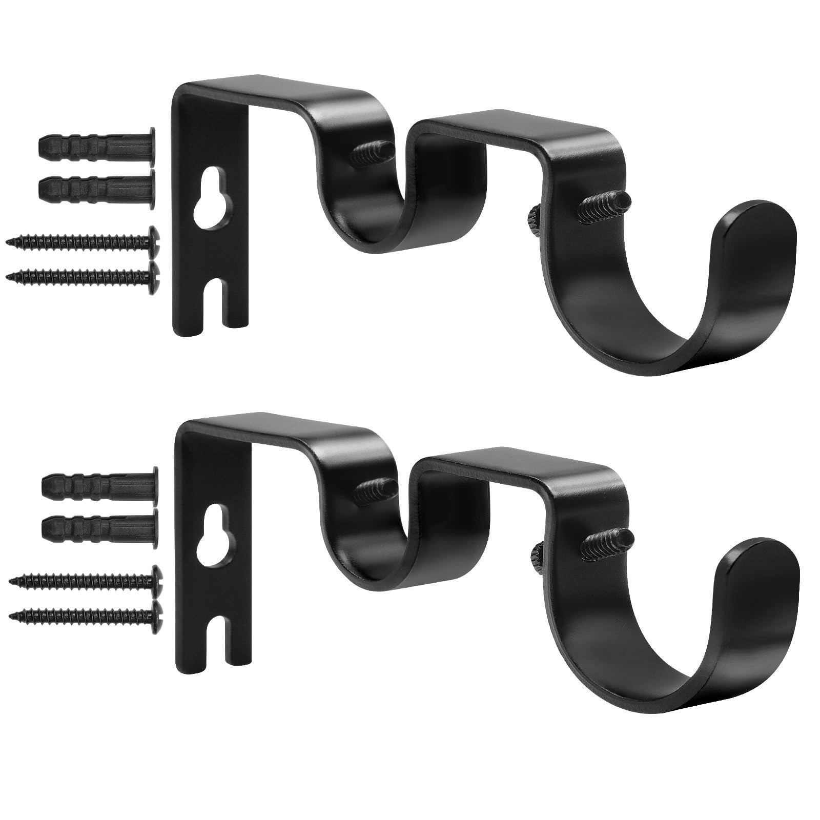 Heavy Duty Double Curtain Rod Bracket Double Rod Holders for 1 1/4 Inch and 3…