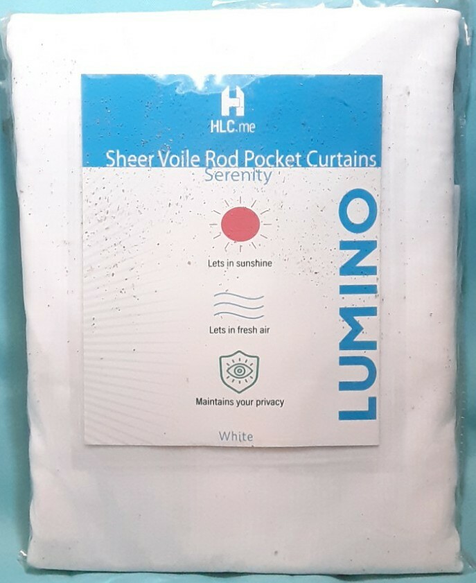 Lumino Sheer Rod Pocket Curtains White 54″W × 108″L