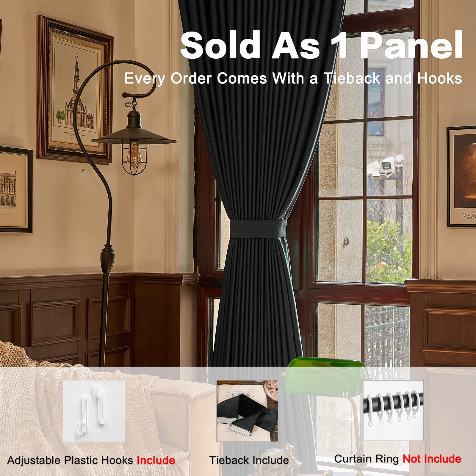 Huto Extra Wide Pinch Pleated Curtains Solid Thermal Insulated Room Darkening