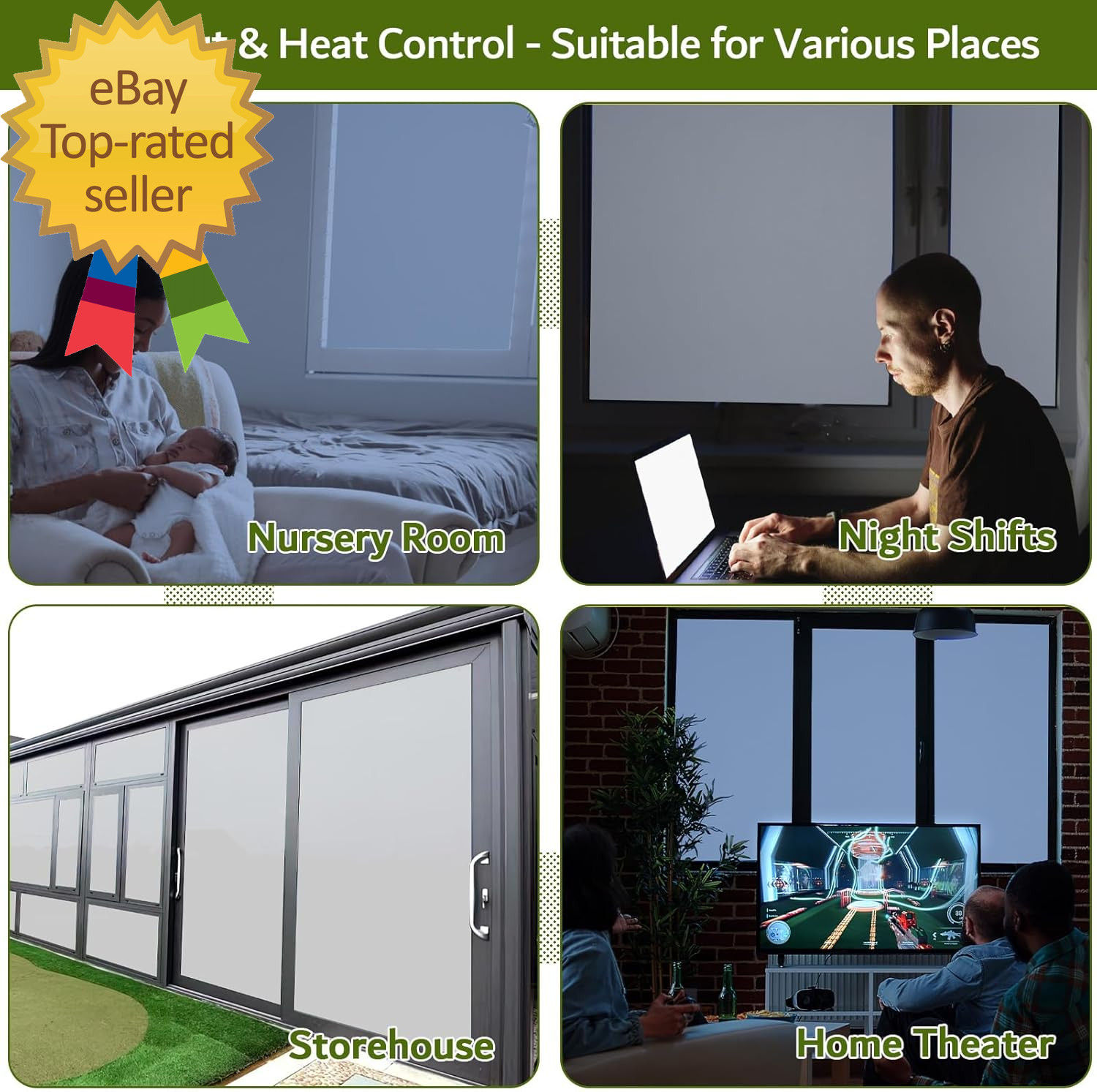 White Blackout Window Film 100% Light Blocking Window Cover Opaque