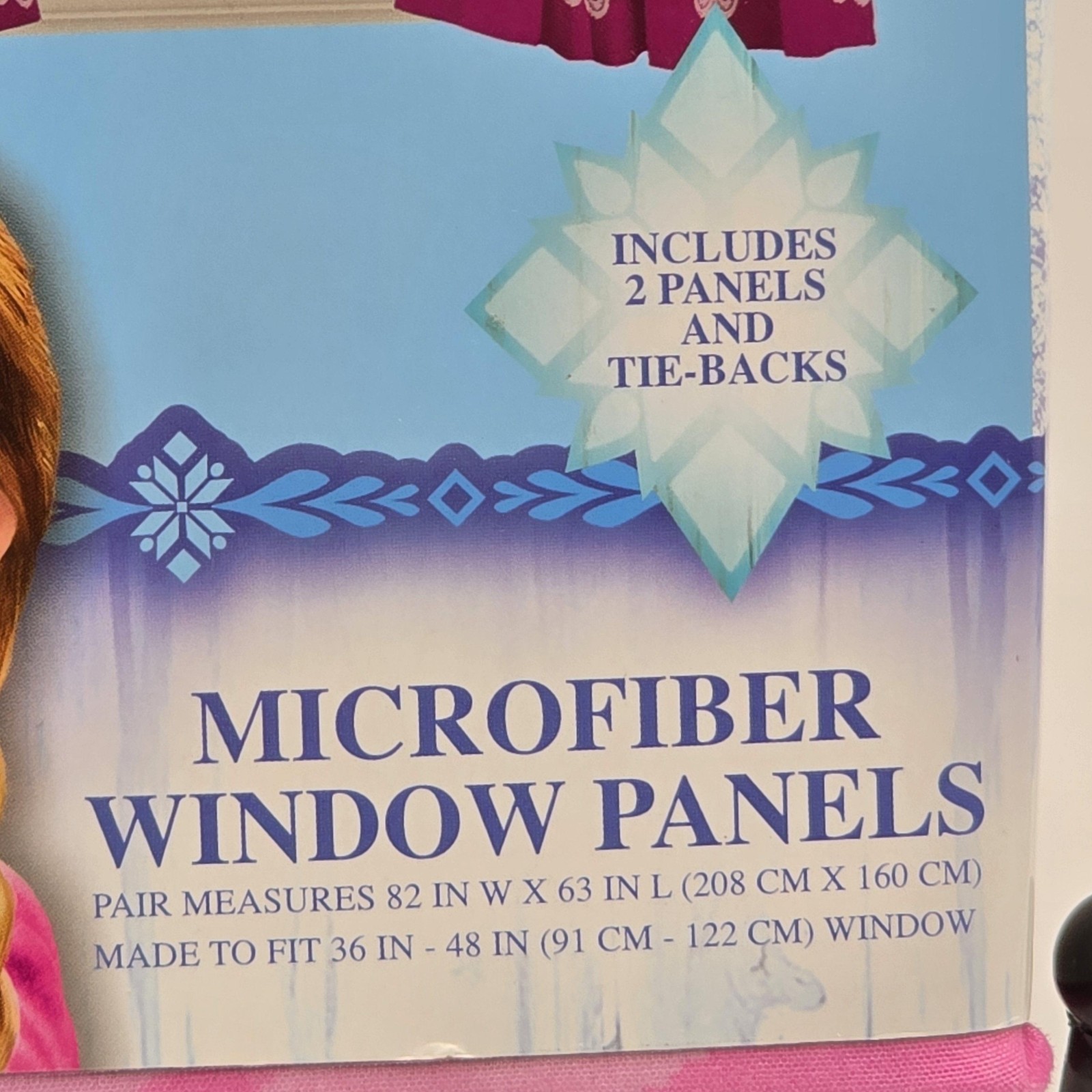 Disney Frozen Microfiber Window Panels Kids Curtains Purple 82×63 Franco