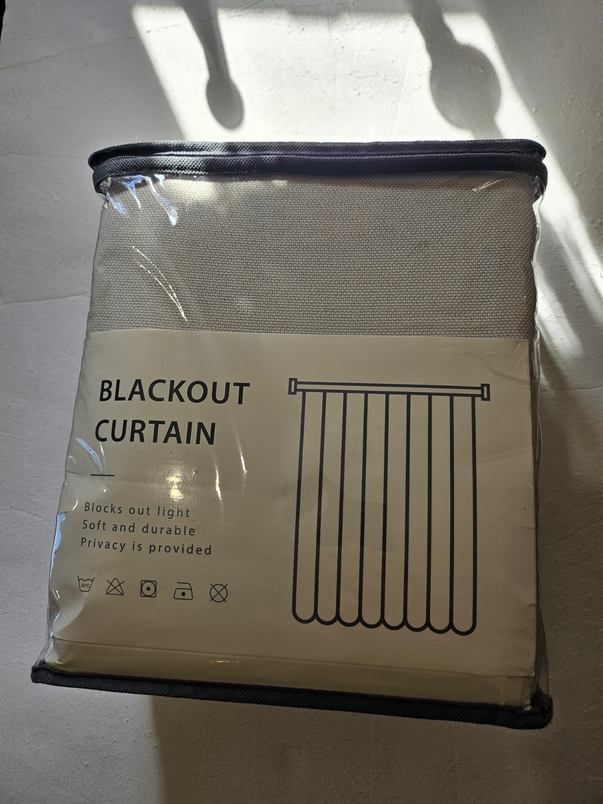 Beige Cream Textured Black Out Curtain – 50″W X 96″L – Pair