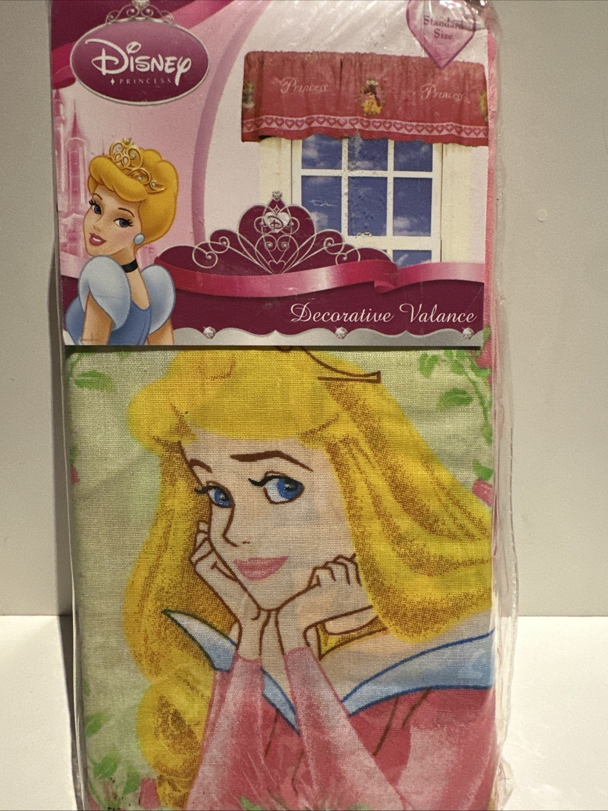 Disney Princess Cotton Blend VALANCE PRINCESSES Repeat Pink Background Sealed