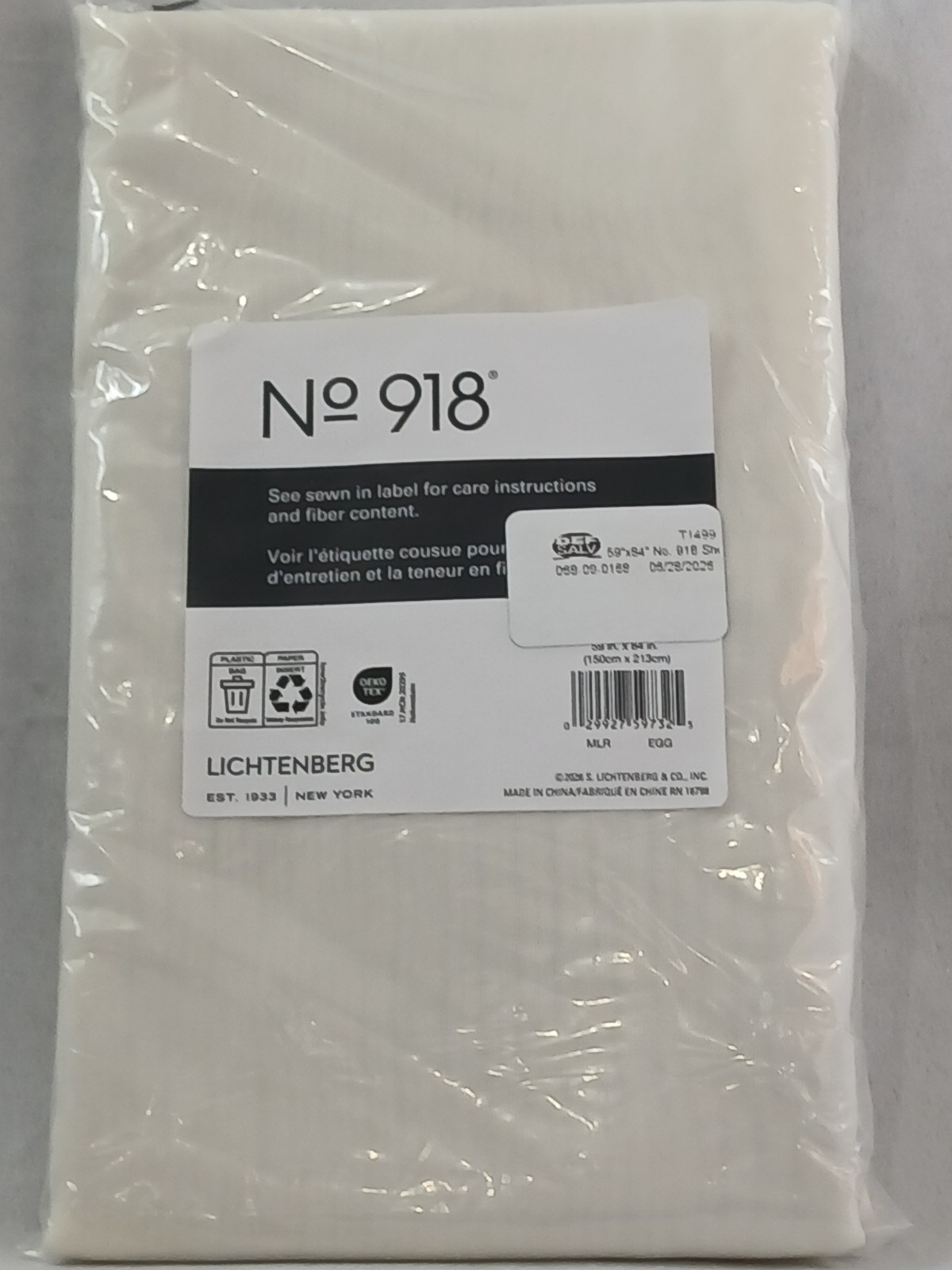 Lichtenberg No. 918 Emily Sheer Curtain Panel White 59” X 84” NEW😃