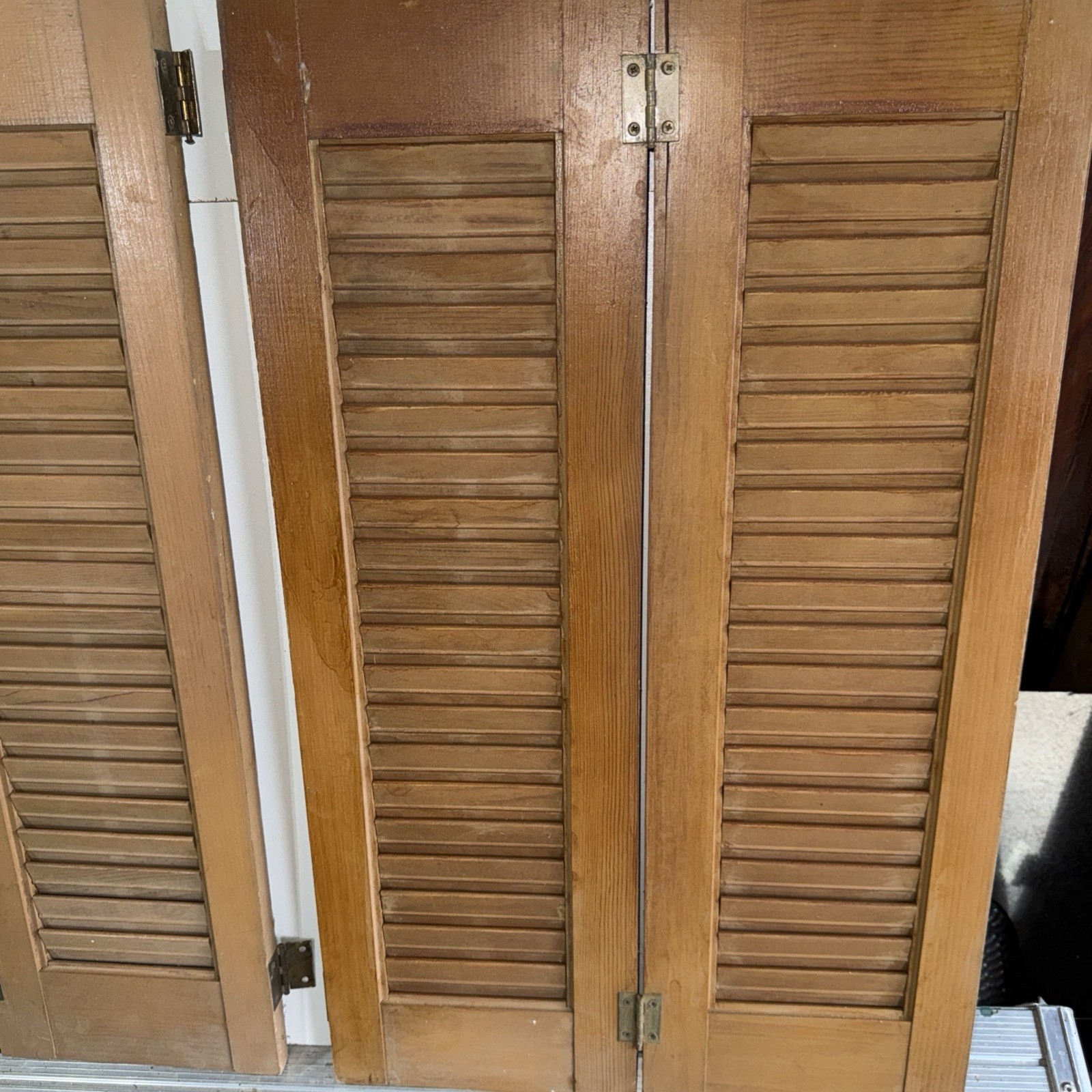 Wooden Shutters For Interior Use 31 1/2 X 26 1/2 Painted Light Brown