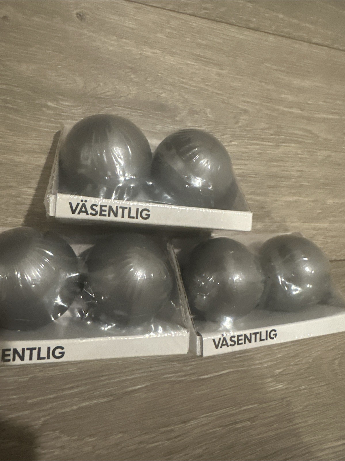 Set 3 IKEA Vasentlig Globe End Caps Dark Gray Sealed Total 6 Caps 502.199.49